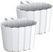 Prosperplast Set van 4x stuks kunststof balkon plantenpotten/bloempotten met haak wit 19 cm