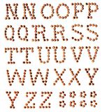 GLOREX P en D letters 13 mm N-Z zelfklevend, plastic, bruin, 14,5 x 8,6 x 0,2 cm