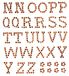 GLOREX P en D letters 13 mm N-Z zelfklevend, plastic, bruin, 14,5 x 8,6 x 0,2 cm