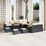 Maison Exclusive - Ensemble de jardin 14 pièces, ensemble de salon en polyrotin noir