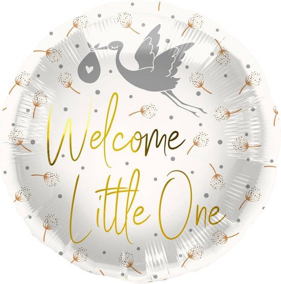 Folat Folieballon Welcome Little One Ooievaar - 45 cm