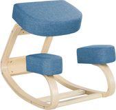 Vinsetto Kniestoel-Berkenhout, Polyester-69L x 51B x 58H cm-Blauw