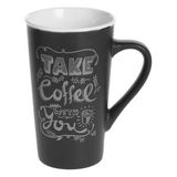 Secret de Gourmet Tasse à café haute / Mug avec anse - Noir - Céramique - 500 ml