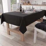 Petti Artigiani Italiani - Elegant rechthoekig tafelkleed van katoen, effen, zwart, voor 12 plaatsen (140 x 240 cm), 100% Made in Italy