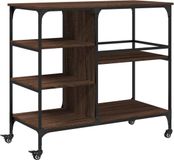 vidaXL Keukentrolley 100x45x89,5 cm bewerkt hout bruin eikenkleurig