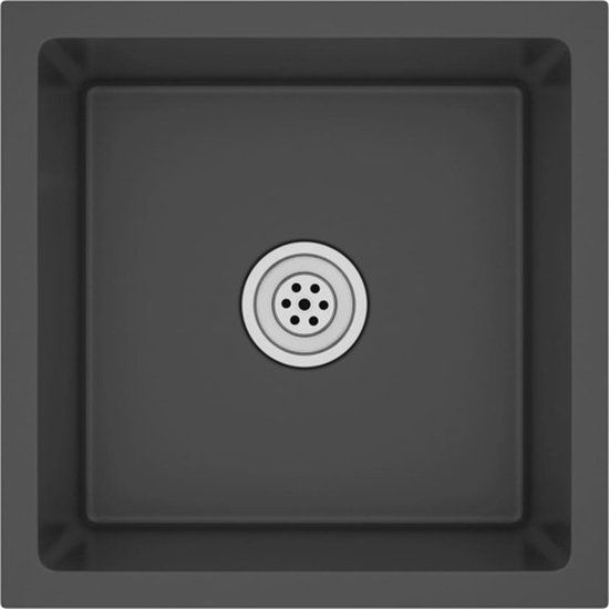 vidaXL Gootsteen - handgemaakt - roestvrij staal - zwart - Modern - Rechthoek - 40x40x20 cm