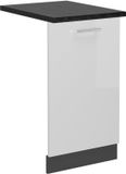 Vicco R-Line Façade de lave-vaisselle – 45 cm, Blanc Brillant/Anthracite