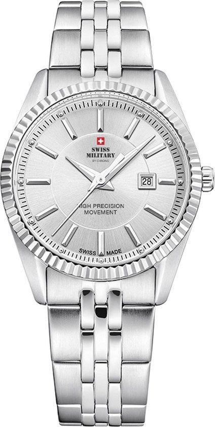 Swiss Military by Chrono Mod. SM34066.02 - Vrouwen Polshorloge Analoog Quartz Zilverkleurig RVS 30 mm