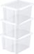 EDA Opbergbox 30L - 6x - wit - stapelbaar - L44 x B36 x H25 cm - kunststof - Bak/Doos met deksel