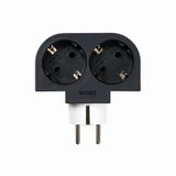 Simon – adapter, draaibaar, 2 stopcontacten, 16 A (250 V, 3680 W), draaibaar tot 180 graden, compact stopcontact voor hoeken of achter meubels, zwart en wit