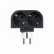 Simon – adapter, draaibaar, 2 stopcontacten, 16 A (250 V, 3680 W), draaibaar tot 180 graden, compact stopcontact voor hoeken of achter meubels, zwart en wit