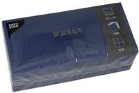 Papstar 150 Servetten DAILY Collection 1/4 vouw 24 cm x 24 cm donkerblauw