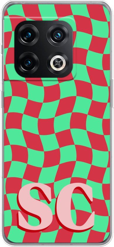 Case Company OnePlus 10 Pro Hoesje - Grid Monogram - Soft Cover