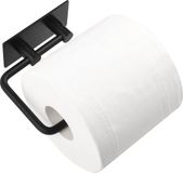 Merkloos Toiletpapierhouder Zonder Boren - Geborsteld Roestvrij Staal - Design Wc-Rolhouder - Zwart - Zelfklevend