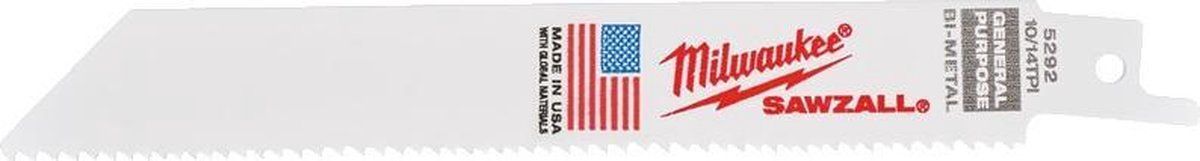 Universele reciprozaagbladen voor hout / metaal / kunststof 150 x 10/14 Tpi - 50 stuks