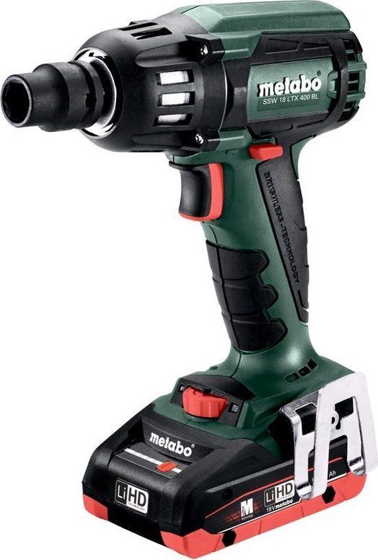 Metabo SSW 18 LTX 400 BL Accu Slagmoersleutel Set (2x 4.0Ah) - 400Nm - 18V