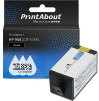 PrintAbout Huismerk HP 934 (C2P19AE) Inktcartridge Zwart