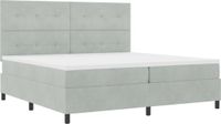 vidaXL LED Boxspringbed Lichtgrijs Fluweel 200 x 200 cm