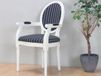 Hioshop Rococo Barok Stoel met armleuning Zwart/Cremewit