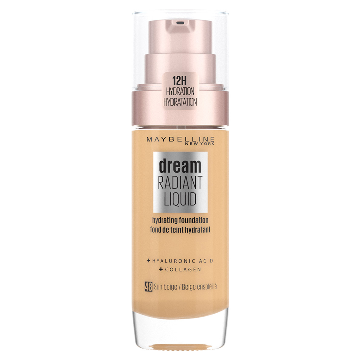 Maybelline Dream Radiant Liquid - 48 Sun Beige - Foundation Geschikt voor de Droge Huid met Hyaluronzuur - 30 ml