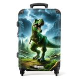 NoBoringSuitcases.com® Kinderkoffer jongen - Groene dino