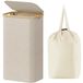 Merkloos Opvouwbare wasmand met deksel en afneembare zakken - 100 liter - Beige