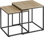 LEOBERT Tables d'appoint SONOMA - Set de 2, Style industriel, Cadre en acier, Couleur : Chêne Sonoma et Noir