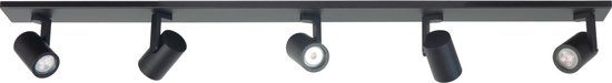 Highlight Opbouwspot Aston | Zwart Metaal | GU10 | 5-voudig | 118cm