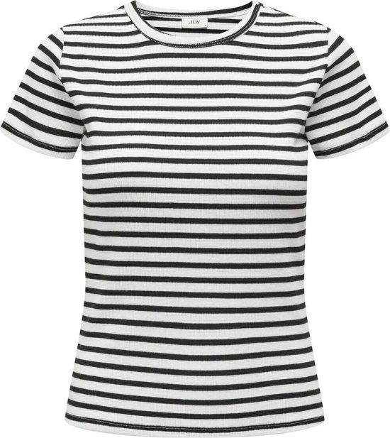 Jacqueline de Yong Jdysolar T-shirt - Cloud Dancer/Black - Maat S