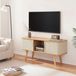 en.casa meuble TV Tysvær 120x40x58 cm naturel et blanc crème