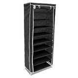 Relaxdays schoenenkast, opvouwbaar, met 9 etages, voor 36 paar schoenen, stof, HxBxD: ca. 151 x 60 x 30 cm, in het zwart
