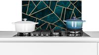 KitchenYeah Spatscherm keuken - 70x30 cm - Aluminium - Multicolor - Abstract patroon