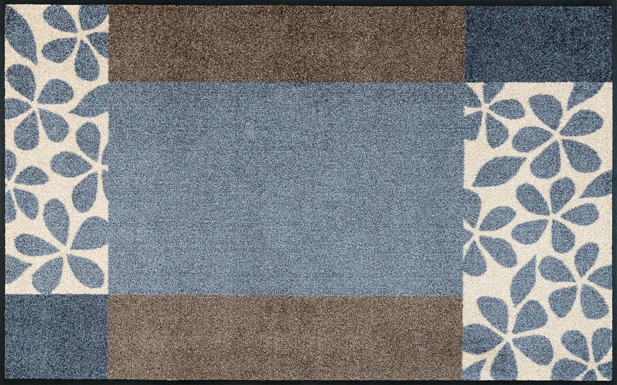 Kleen-Tex Wash&Dry Florita Grey Deurmat - 75 x 120cm