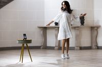 Salora AirTable (AW) - Enceinte Bluetooth - Beige/Bois - 88W - Filaire/Sans fil
