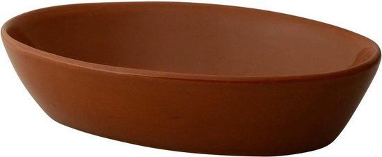 Tapas/hapjes bakje/schaaltje bruin 18 cm ovaal - Aardewerk schaaltjes ovaal 500 ml