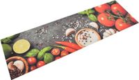 vidaXL Keukenmat - Wasbaar - Groenteprint - 45x150 cm - Fluweel