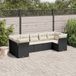 Maison Exclusive - Ensemble de meubles de jardin 7 pièces avec canapé et coussins, noir, en polyrotin