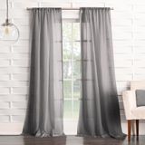No. 918 Tayla Crushed Texture Semi-Sheer Rod Pocket Curtain Panel, 50" x 120", Gray
