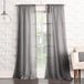 No. 918 Tayla Crushed Texture Semi-Sheer Rod Pocket Curtain Panel, 50" x 120", Gray