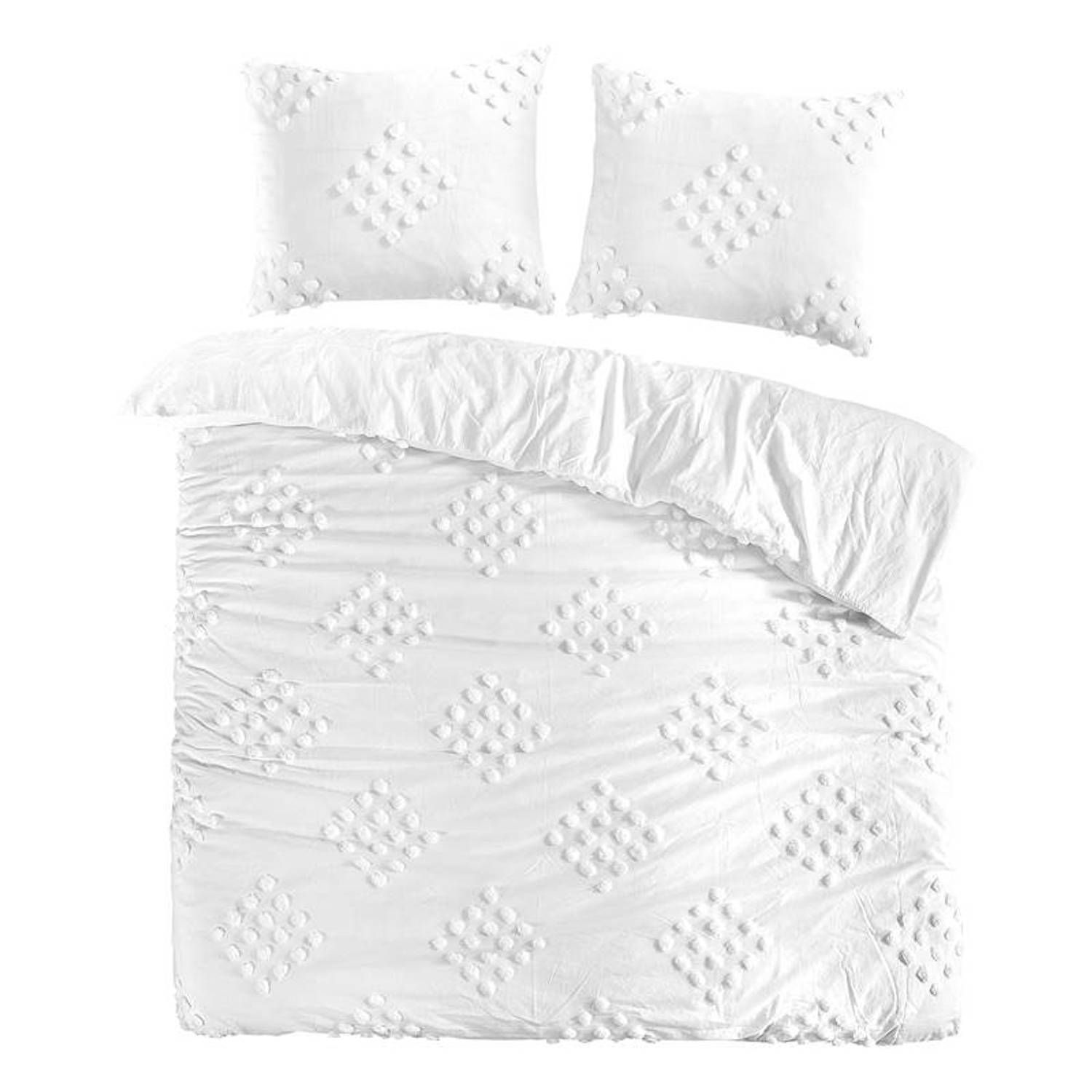 Papillon Helsinki - Dekbedovertrek - Eenpersoons - 140x200/220 cm - Wit - Katoen