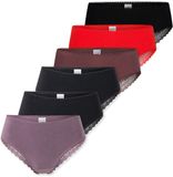 Schiesser Slip Modern Multi Dames 6 Stuks Katoen Elastaan Gesorteerd 10