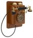 Téléphone mural vintage comme décoration - Modèle de téléphone rétro avec cadran rotatif - Pour montage mural - Métal - Laiton antique
