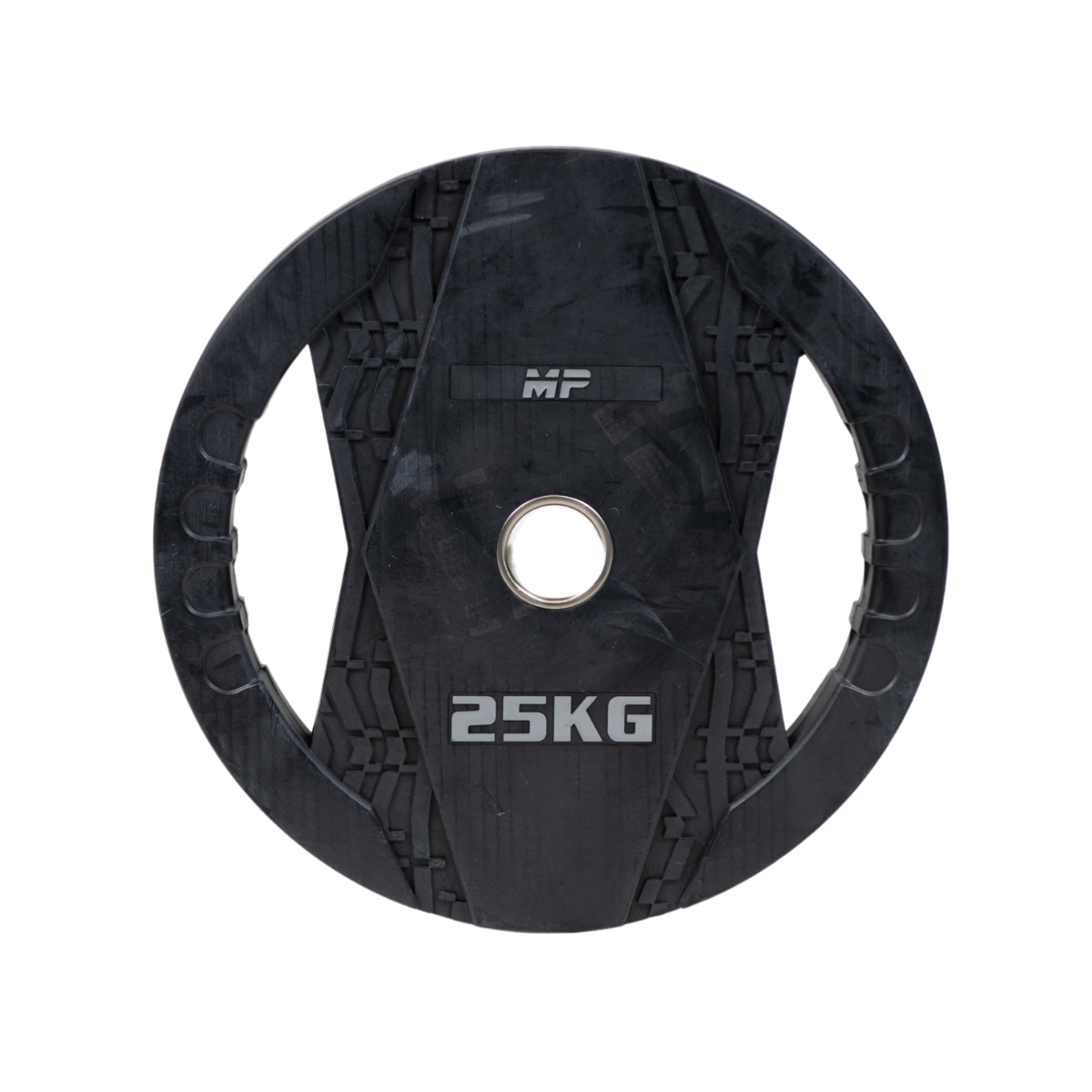 Muscle Power Olympische Halterschijf met Handgrepen - Rubber - 25 kg