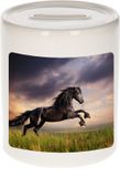 Bellatio Decorations Shoppartners Bv Dieren zwart paard foto spaarpot 9 cm jongens en meisjes - Cadeau spaarpotten paarden liefhebber