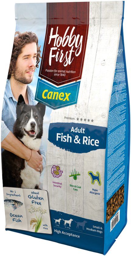 Hobbyfirst Canex Adult Vis & Rijst Hondenvoer - 12 kg