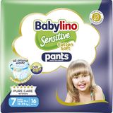 Babylino Sensitive Cotton Soft Luiers Maat 7, Broek XL Plus (15-25 kg), 16 Stuk