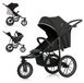 Merkloos Buggy Kinderwagen - Loopkinderwagen - Tot 27 kg - Inklapbaar - Verstelbare handgreep - Zwart
