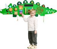 VEVOR Dinosaurus Activiteitenmuur, Motoriekbord, 11 Spellen, Montessori Sensorisch Bord voor Kinderen van 3-12 Jaar, Leeractiviteitencentrum, Ideaal voor de Speelkamer, Kleuterschool, Klaslokaal