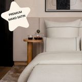 Mako-Satin linge, 135x200 cm, geometrisch design, inclusief kussensloop 40x80 cm