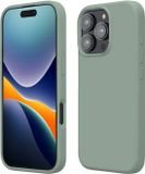 kwmobile telefoonhoesje geschikt voor Apple iPhone 16 Pro - Hoesje met siliconen coating - Smartphone case in Regenwashed groen